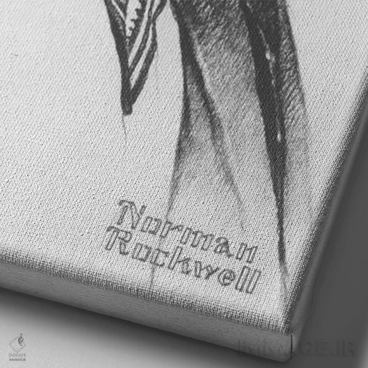 تابلو کلاسیک پرتره جان و دوروتی کنفیلد فیشر اثر نورمن راکول - نمای نزدیک بافت بوم