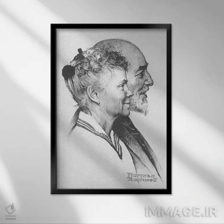 تابلو کلاسیک پرتره جان و دوروتی کنفیلد فیشر اثر نورمن راکول - نمای قابدار مشکی