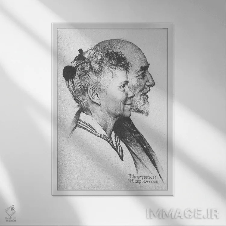 تابلو کلاسیک پرتره جان و دوروتی کنفیلد فیشر اثر نورمن راکول - نمای قابدار سفید