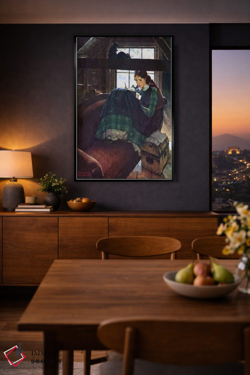 تابلو کلاسیک محبوب ترین نویسنده زن آمریکایی اثر نورمن راکول - D2B