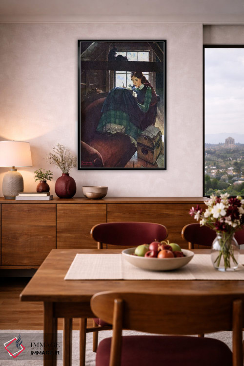 تابلو کلاسیک محبوب ترین نویسنده زن آمریکایی اثر نورمن راکول - D4B