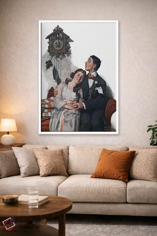 تابلو کلاسیک زوج عاشق در نیمه شب اثر نورمن راکول - D1W