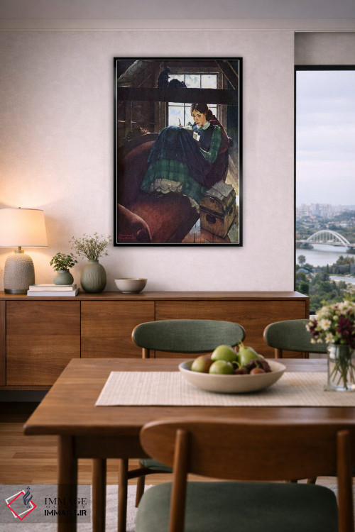 تابلو کلاسیک محبوب ترین نویسنده زن آمریکایی اثر نورمن راکول - D6B