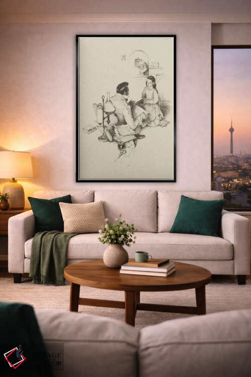 تابلو کلاسیک معلم سرخانه اثر نورمن راکول - D2B