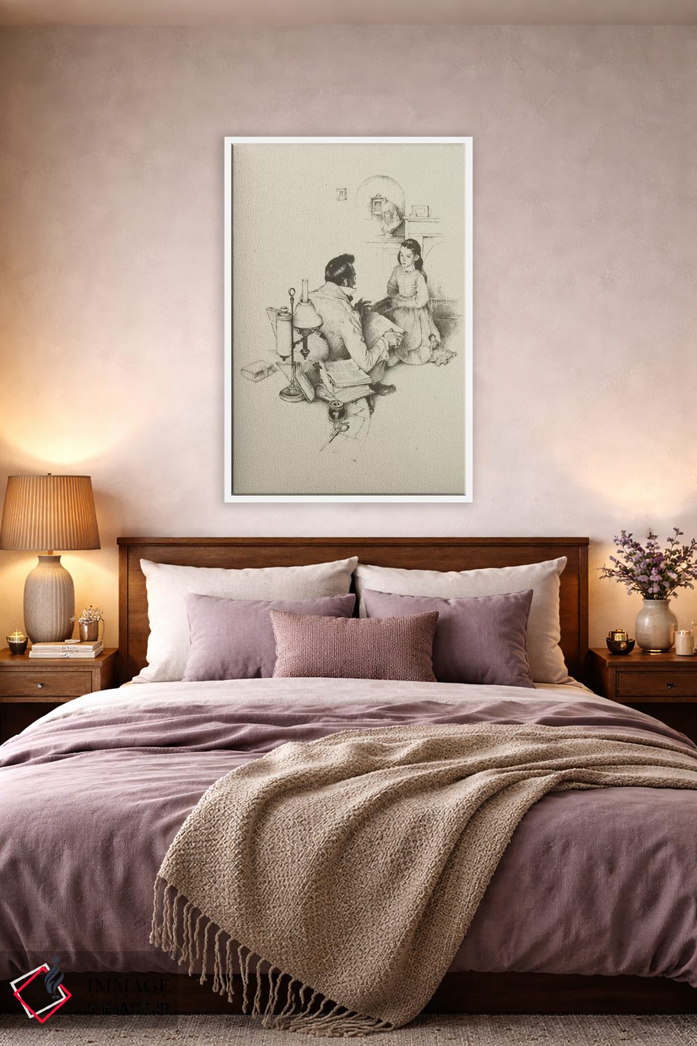 تابلو کلاسیک معلم سرخانه اثر نورمن راکول - D3W