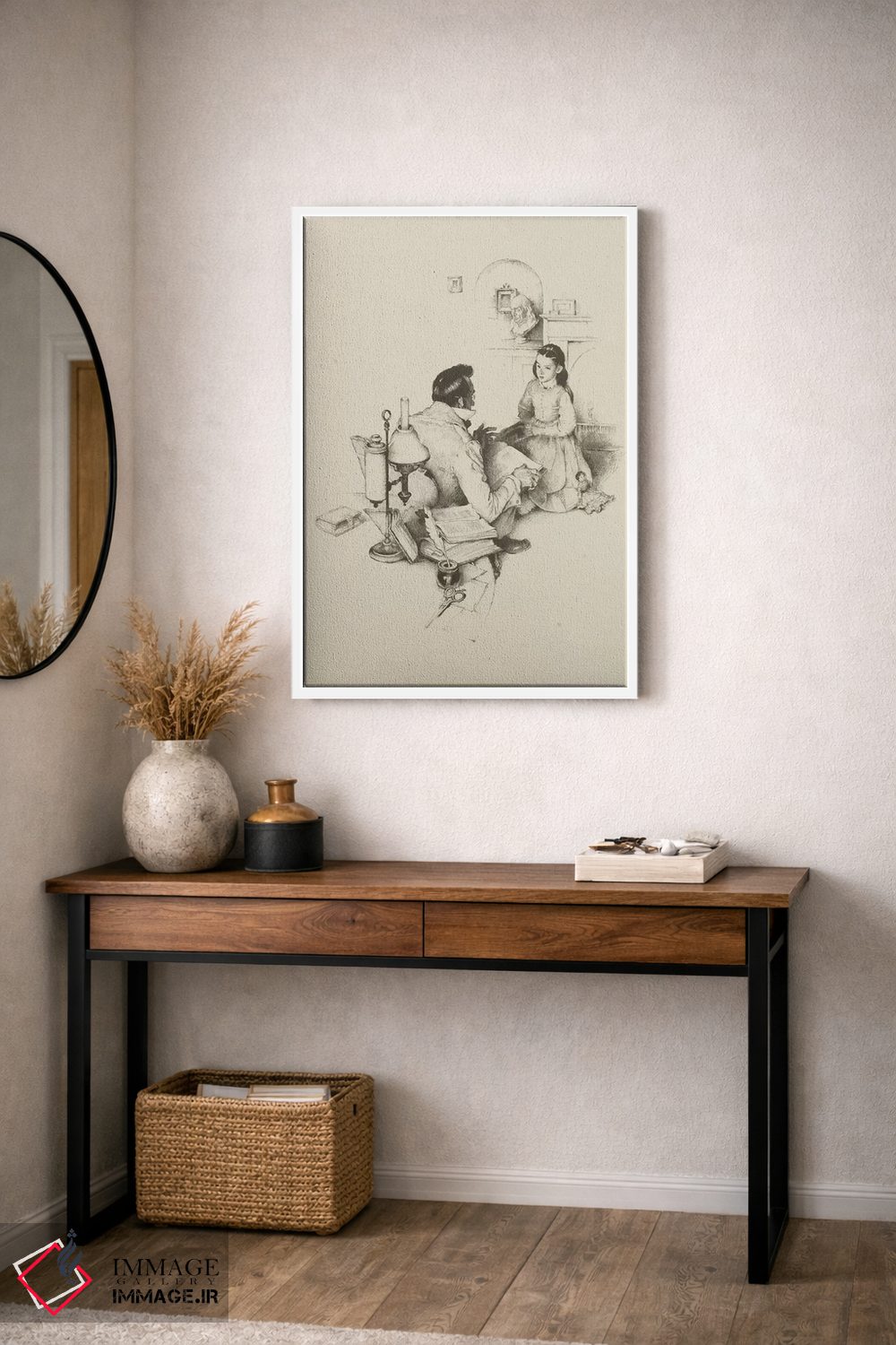 تابلو کلاسیک معلم سرخانه اثر نورمن راکول - D4W