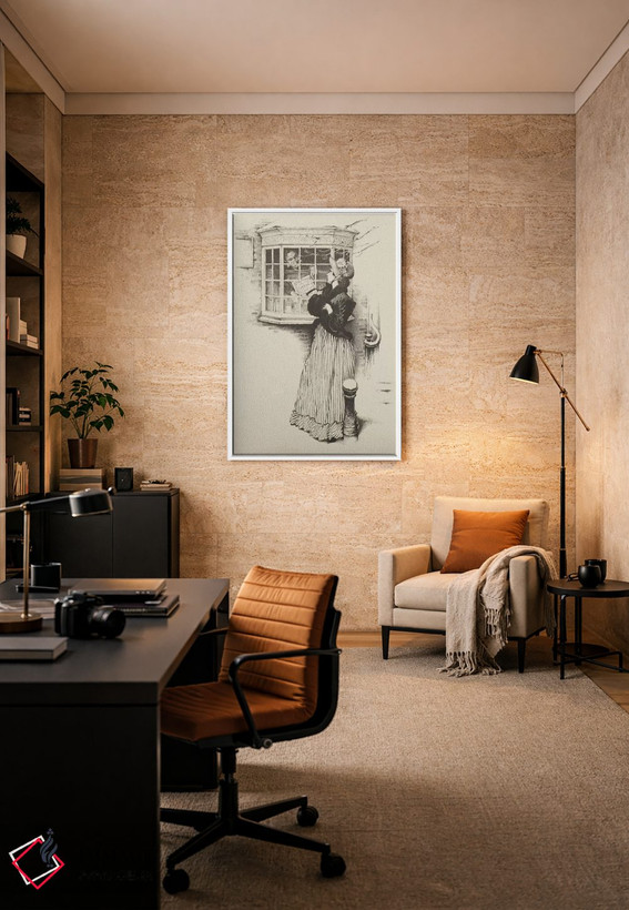 تابلو کلاسیک کتاب فروش اثر نورمن راکول - D5W