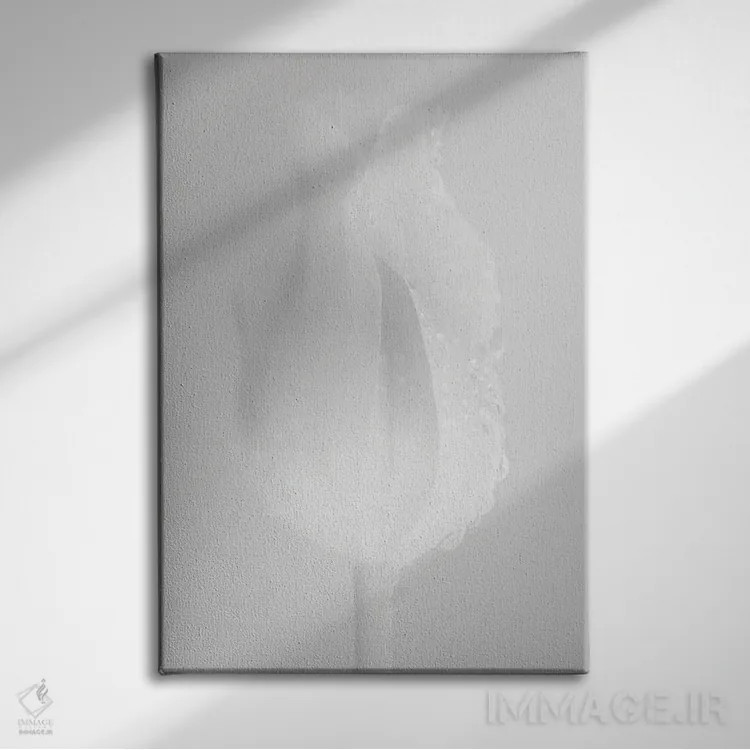 تابلو دکوراتیو لاله سفید لطیف اثر نیک ریو - نمای روبهرو روی دیوار