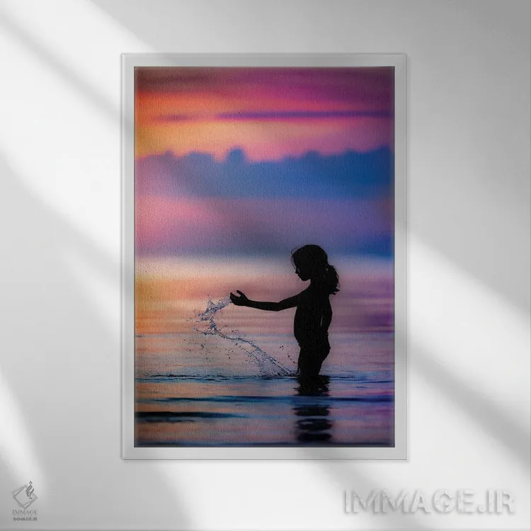 تابلو دکوراتیو شادی ناب اثر نیک ریو - نمای قابدار سفید