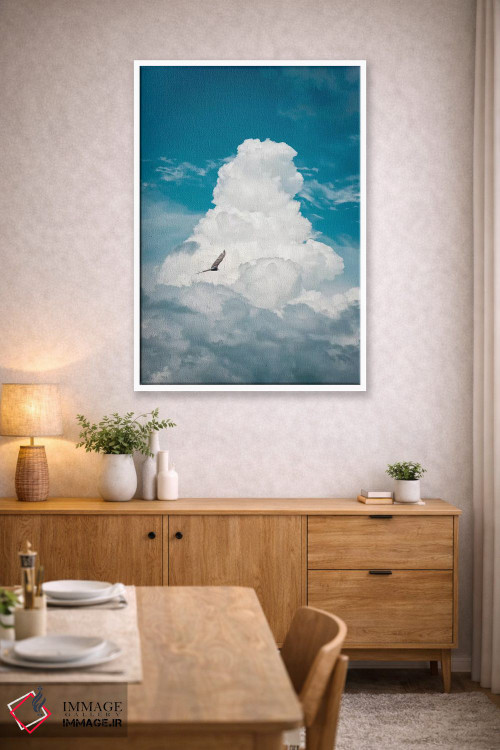 تابلو دکوراتیو کرکس میان ابرها اثر نیک ریو - D3W