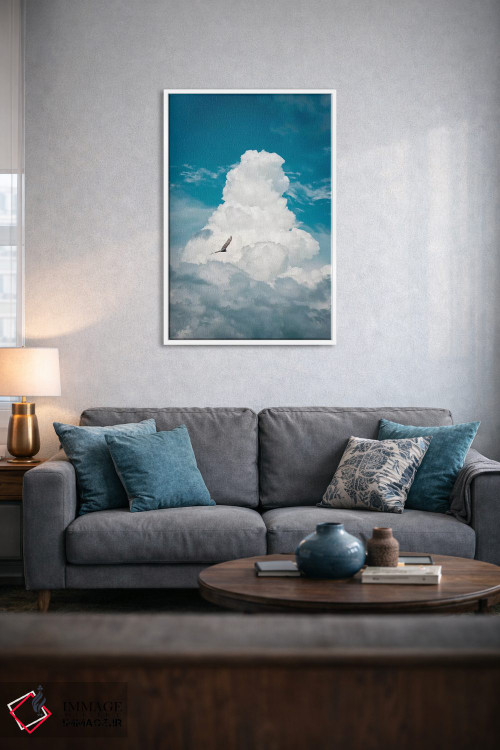 تابلو دکوراتیو کرکس میان ابرها اثر نیک ریو - D4W