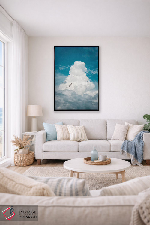تابلو دکوراتیو کرکس میان ابرها اثر نیک ریو - D2B