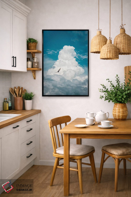 تابلو دکوراتیو کرکس میان ابرها اثر نیک ریو - D6B