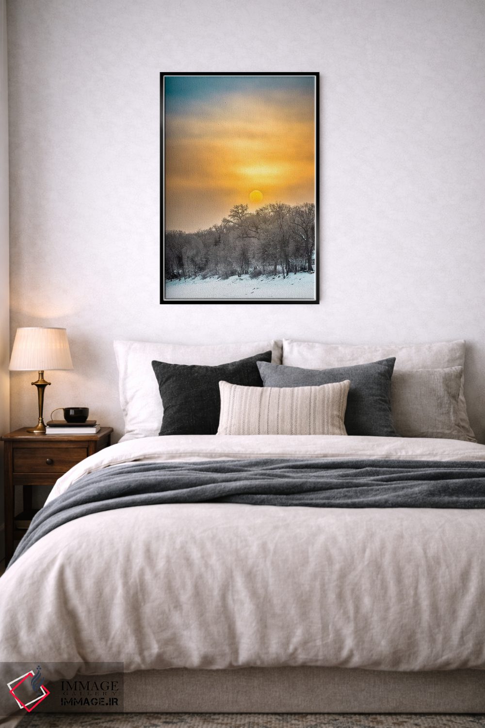 تابلو دکوراتیو طلوع بر رودخانه یخ زده اثر نیک ریو - D6B