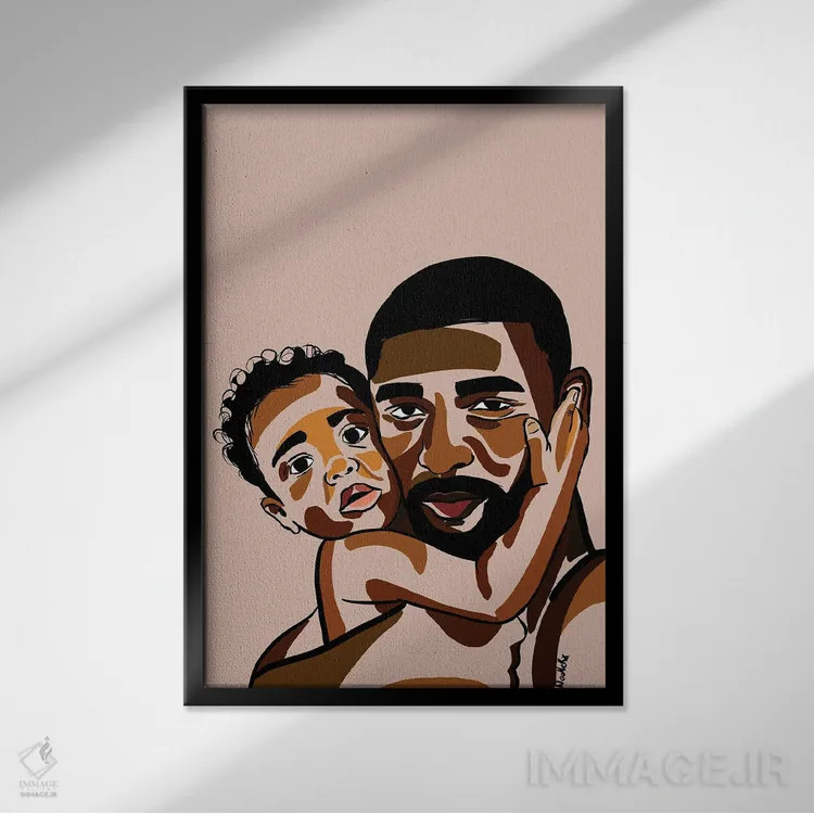 تابلو دکوراتیو فرزند بابا ۳ اثر نوئل آر ایکس - نمای قابدار مشکی