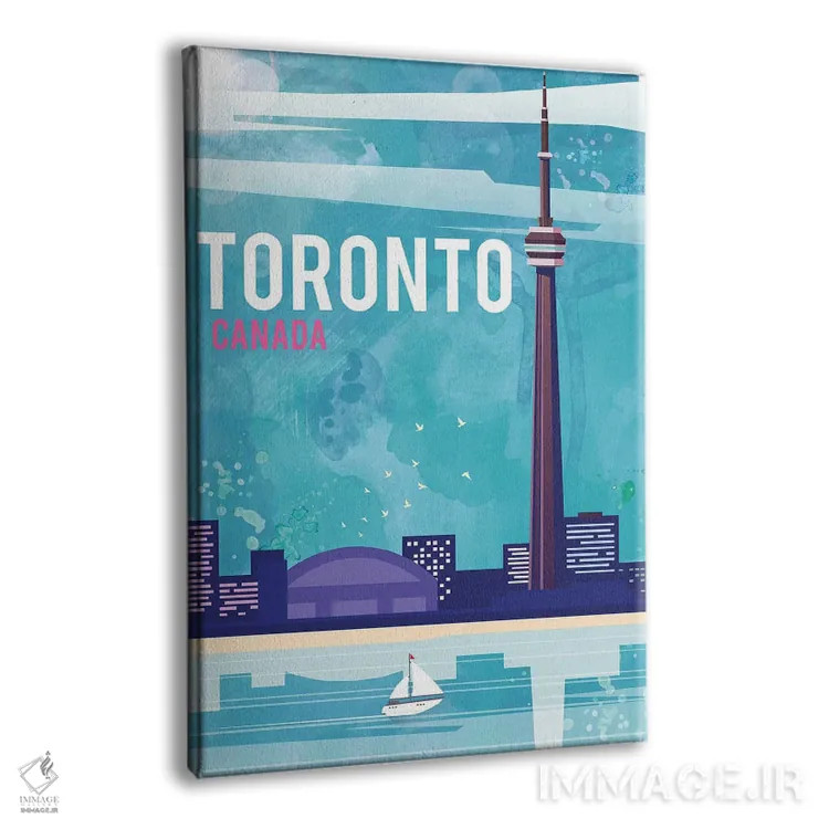 تابلو مدرن پوستر سفر تورنتو اثر ناتالی رایان - نمای پرسپکتیو محصول