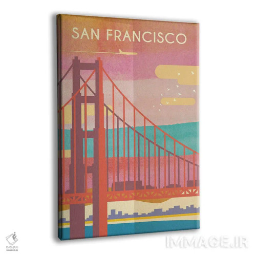 تابلو مدرن پوستر سفر سانفرانسیسکو اثر ناتالی رایان - نمای پرسپکتیو محصول