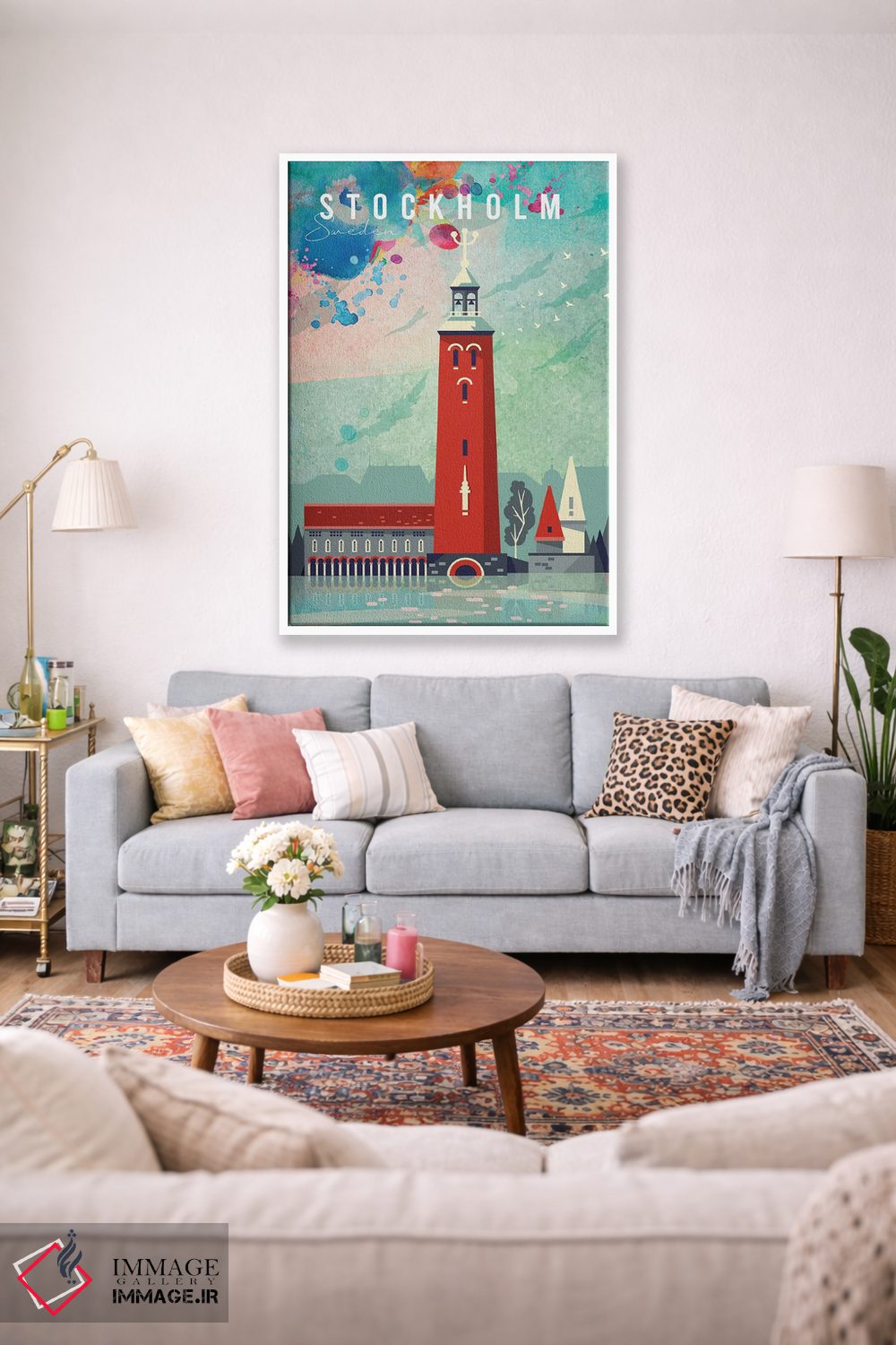 تابلو مدرن پوستر سفر استکهلم اثر ناتالی رایان - D1W