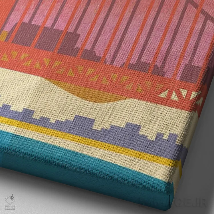 تابلو مدرن پوستر سفر سانفرانسیسکو اثر ناتالی رایان - نمای نزدیک بافت بوم