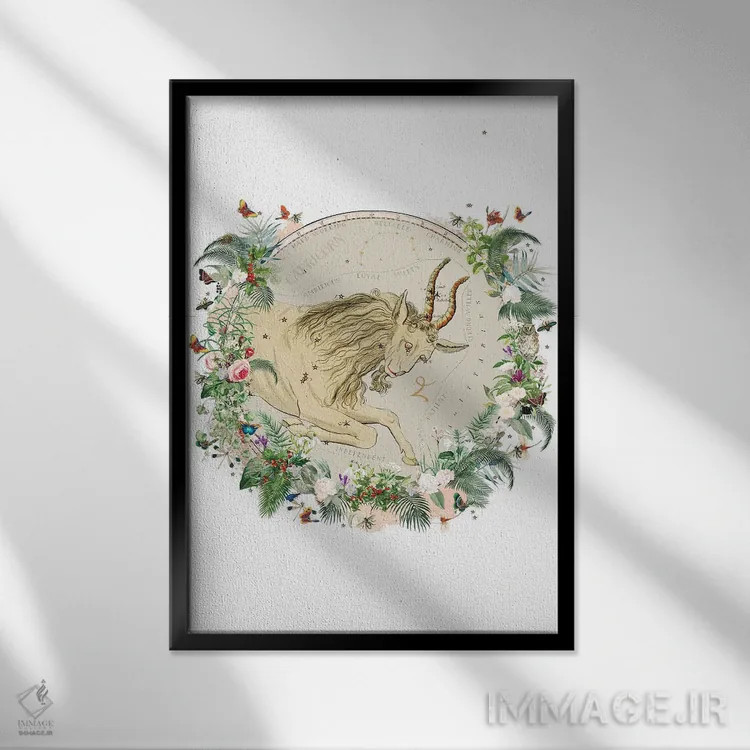 تابلو دکوراتیو فال برج جدی اثر ناتالی رایان - نمای قابدار مشکی