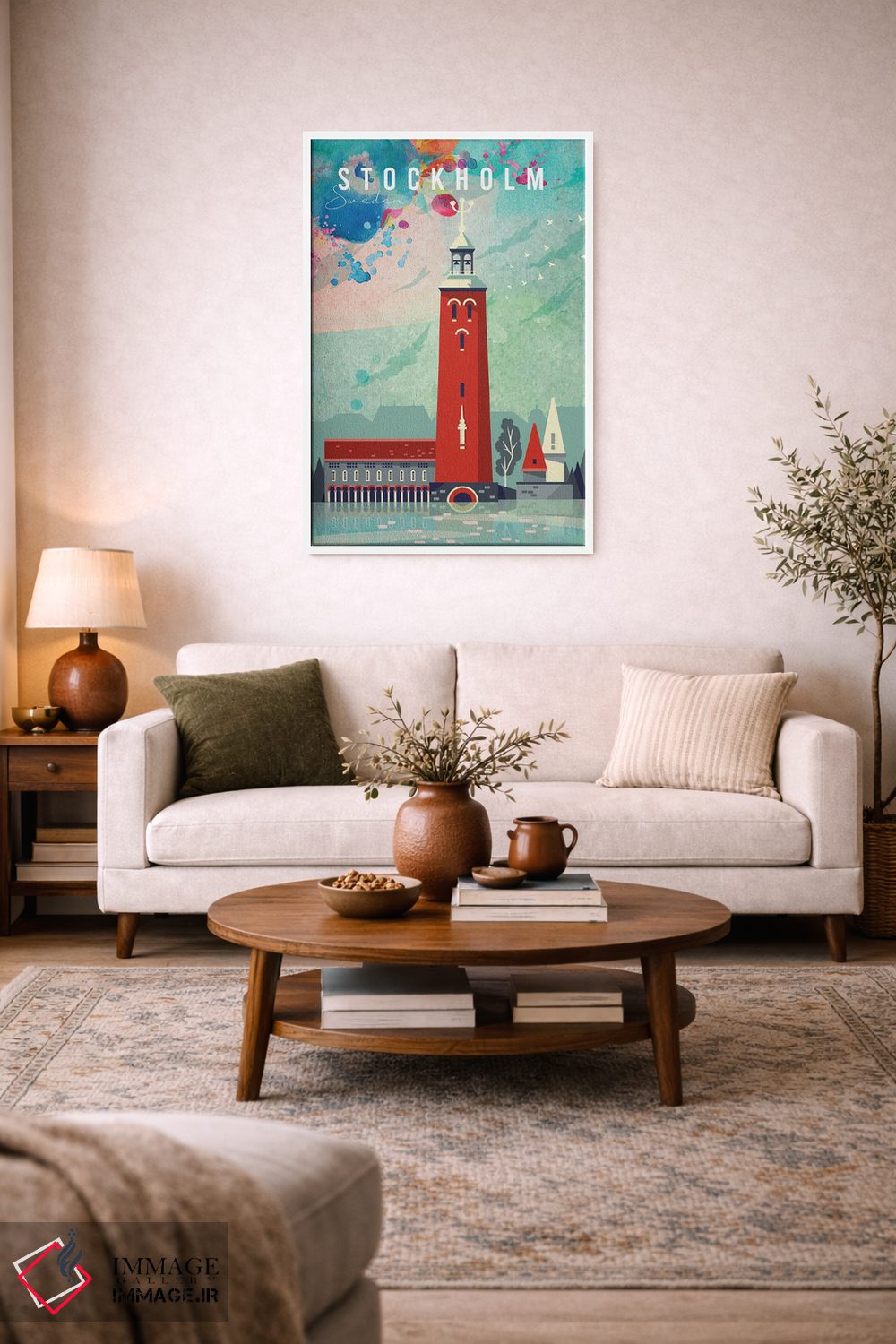 تابلو مدرن پوستر سفر استکهلم اثر ناتالی رایان - D3W