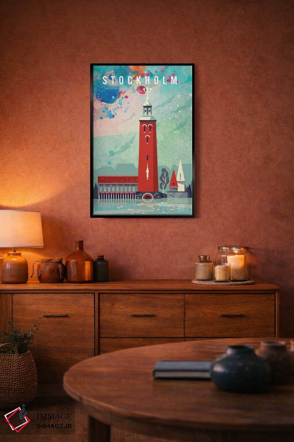 تابلو مدرن پوستر سفر استکهلم اثر ناتالی رایان - D5B