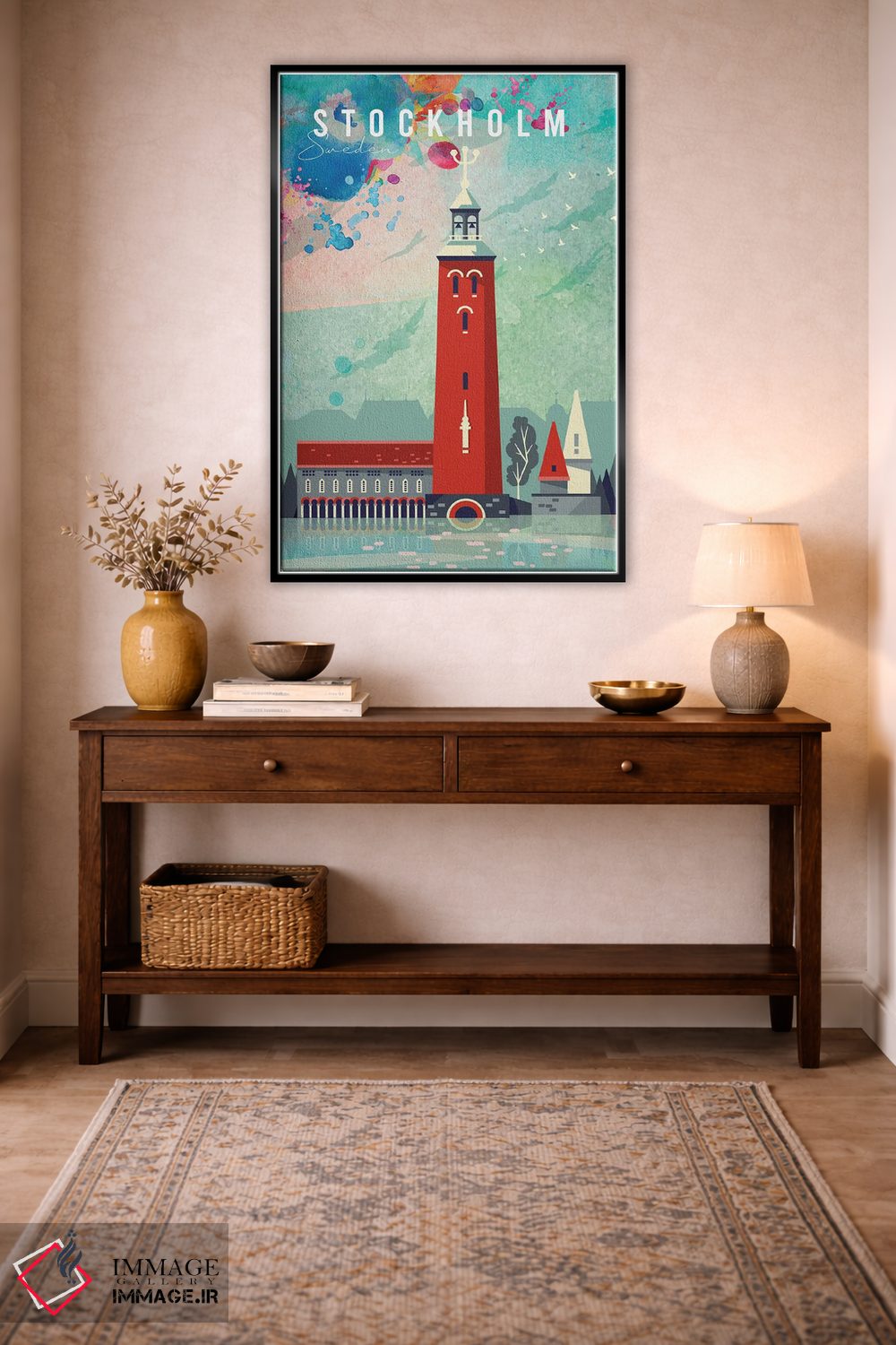 تابلو مدرن پوستر سفر استکهلم اثر ناتالی رایان - D4B