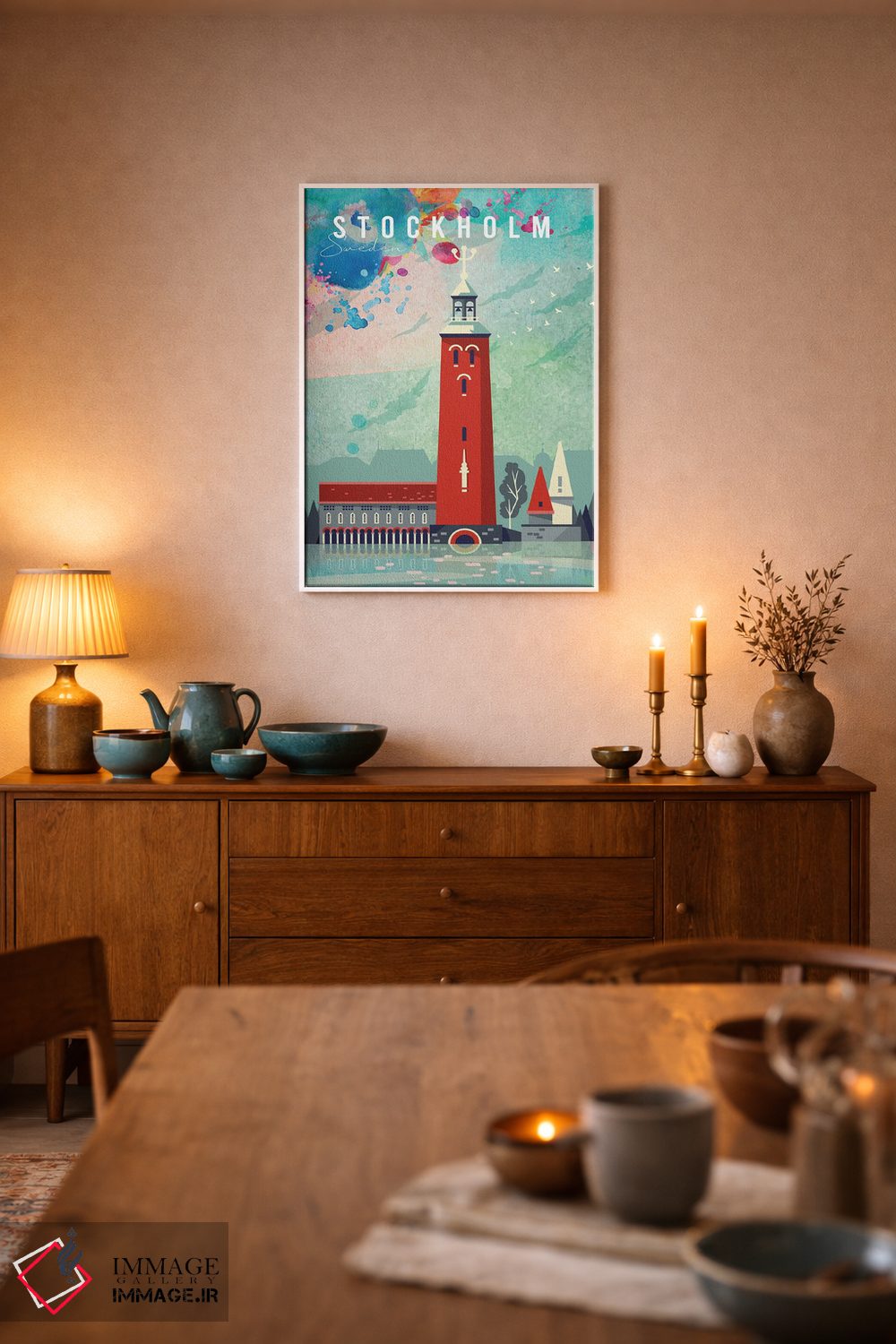 تابلو مدرن پوستر سفر استکهلم اثر ناتالی رایان - D6W