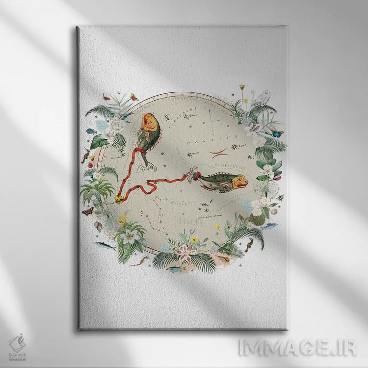 تابلو دکوراتیو فال برج حوت اثر ناتالی رایان - نمای روبهرو روی دیوار