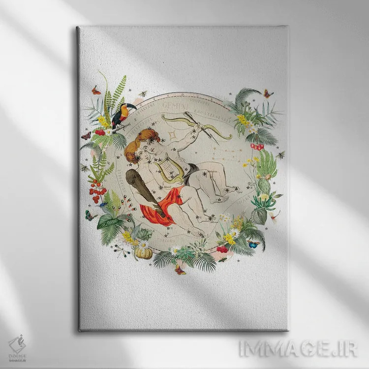 تابلو دکوراتیو فال برج جوزا اثر ناتالی رایان - نمای روبهرو روی دیوار