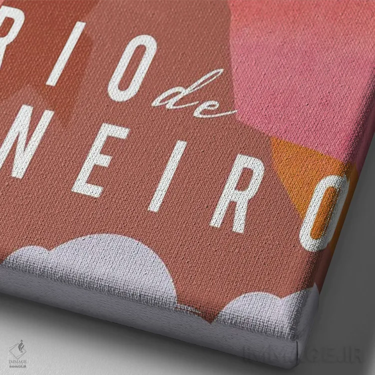 تابلو مدرن پوستر سفر برزیل اثر ناتالی رایان - نمای نزدیک بافت بوم