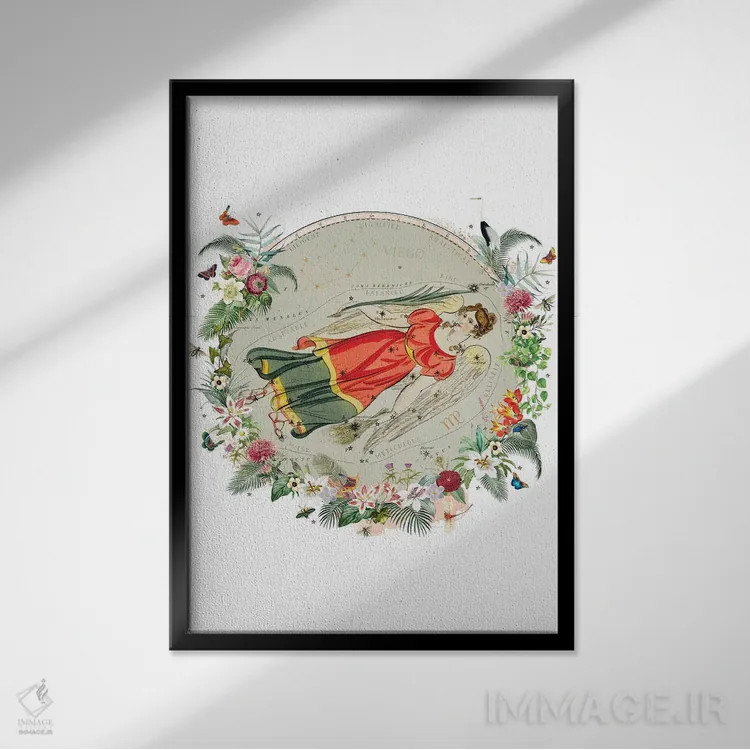 تابلو دکوراتیو فال برج سنبله اثر ناتالی رایان - نمای قابدار مشکی