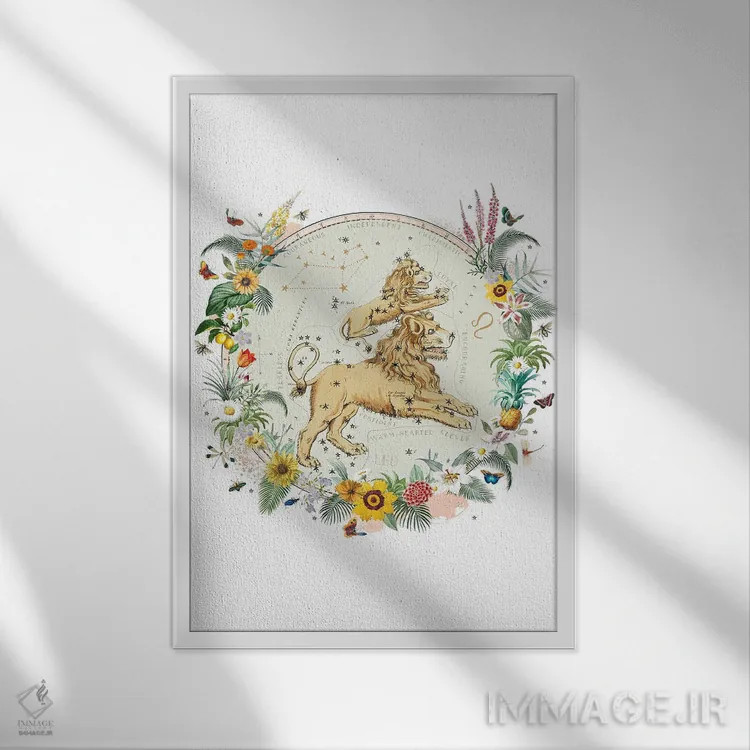 تابلو دکوراتیو فال برج اسد اثر ناتالی رایان - نمای قابدار سفید