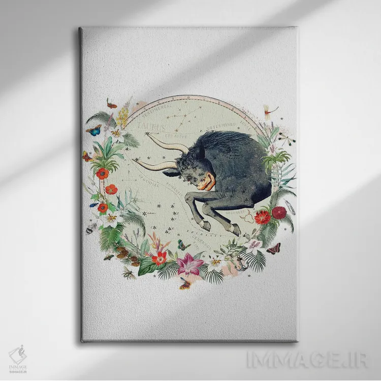 تابلو دکوراتیو فال برج ثور اثر ناتالی رایان - نمای روبهرو روی دیوار