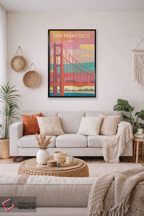 تابلو مدرن پوستر سفر سانفرانسیسکو اثر ناتالی رایان - D4B