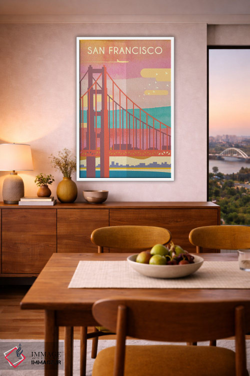 تابلو مدرن پوستر سفر سانفرانسیسکو اثر ناتالی رایان - D6W