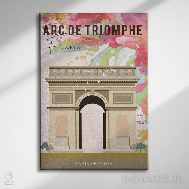تابلو مدرن پوستر سفر طاق پیروزی اثر ناتالی رایان - نمای روبهرو روی دیوار