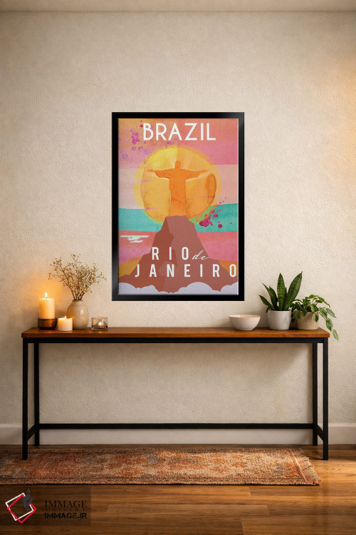 تابلو مدرن پوستر سفر برزیل اثر ناتالی رایان - D5B