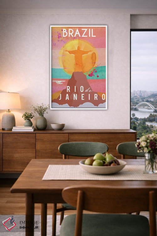 تابلو مدرن پوستر سفر برزیل اثر ناتالی رایان - D6W