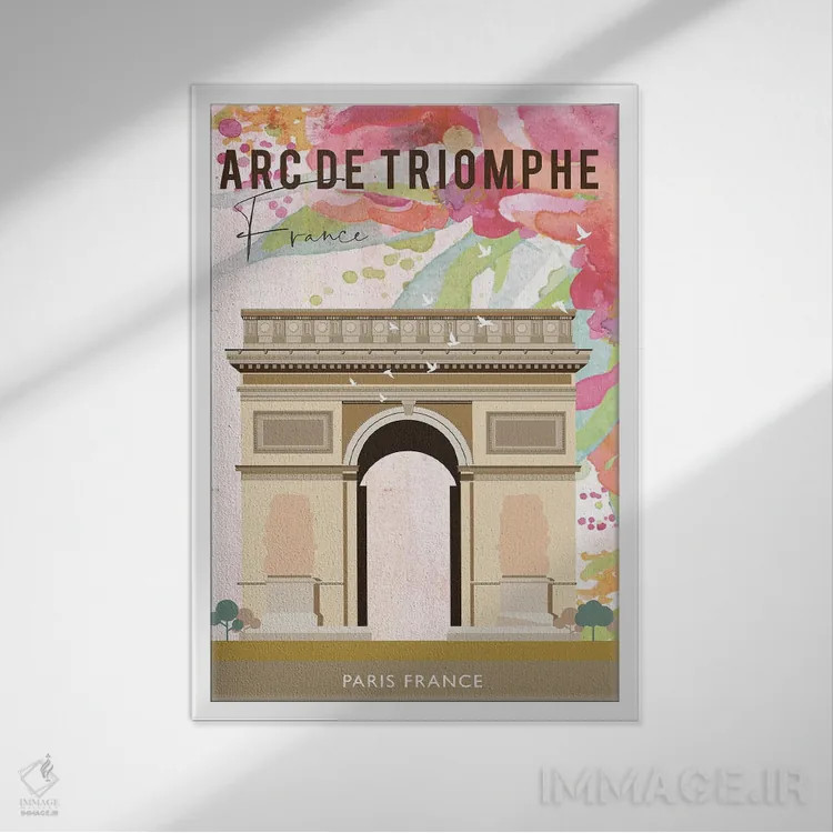 تابلو مدرن پوستر سفر طاق پیروزی اثر ناتالی رایان - نمای قابدار سفید