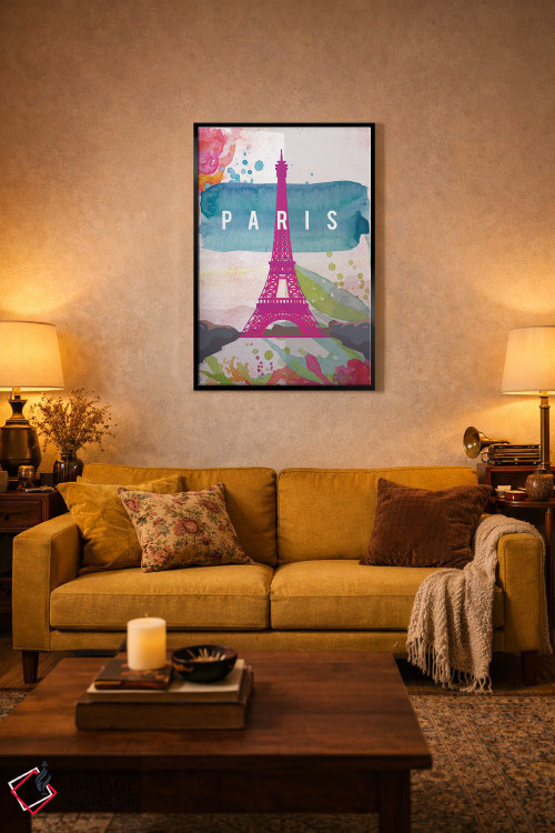 تابلو مدرن پوستر سفر پاریس اثر ناتالی رایان - D4B