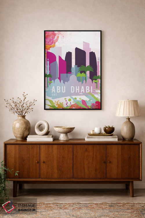 تابلو مدرن پوستر سفر ابوظبی اثر ناتالی رایان - D2B