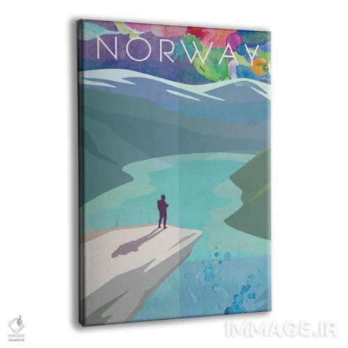 تابلو مدرن پوستر سفر نروژ اثر ناتالی رایان - نمای پرسپکتیو محصول