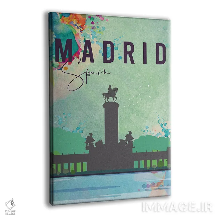 تابلو مدرن پوستر سفر به مادرید اثر ناتالی رایان - نمای پرسپکتیو محصول