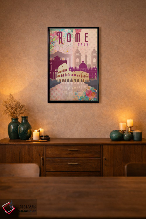 تابلو مدرن پوستر سفر رم اثر ناتالی رایان - D2B