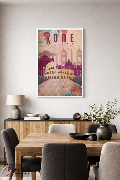 تابلو مدرن پوستر سفر رم اثر ناتالی رایان - D3W