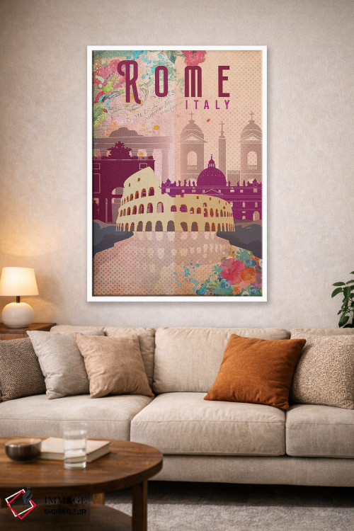 تابلو مدرن پوستر سفر رم اثر ناتالی رایان - D1W