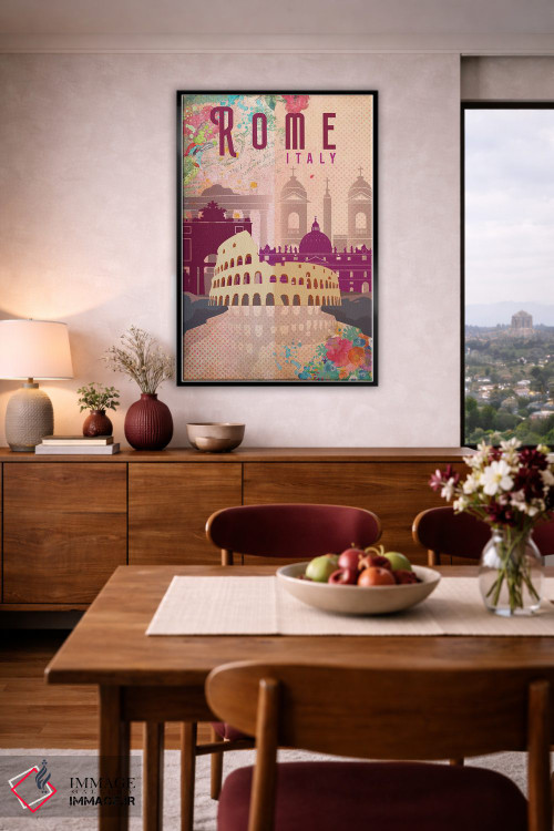 تابلو مدرن پوستر سفر رم اثر ناتالی رایان - D5B