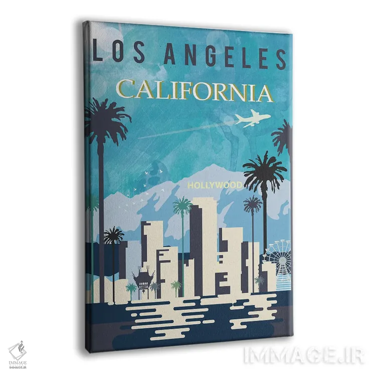 تابلو مدرن پوستر سفر به لس آنجلس اثر ناتالی رایان - نمای پرسپکتیو محصول