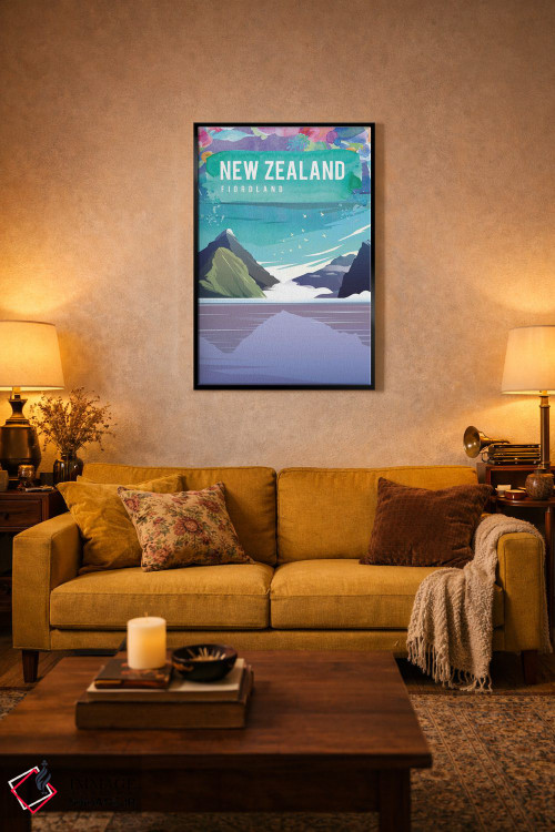 تابلو مدرن پوستر سفر نیوزیلند اثر ناتالی رایان - D3B